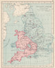 ENGLISH CIVIL WAR NOV 1644.King(red)Parliament(blue).Battles/dates 1907 map