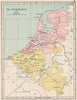 NETHERLANDS 1702. United Netherlands. Spanish Netherlands 1907 old antique map