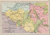 AUSTRIAN NETHERLANDS 1792 Battles & dates.Ecclestiastical states.SMALL 1907 map