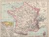 FRANCE. in Departments 1860-1871 1907 old antique vintage map plan chart