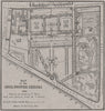 CHELSEA. Map of the Royal Hospital Chelsea 1900. SMALL 1900 old antique