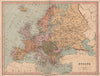 EUROPE. Political. United Germany marked as Prussia. COLLINS 1880 old map
