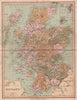 SCOTLAND. Showing counties. COLLINS 1880 old antique vintage map plan chart