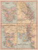 AUSTRALIA.Tasmania.Settled Queensland Western/South Australia.COLLINS 1880 map