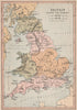 ROMAN BRITAIN. Showing provinces roads Latin town names. COLLINS 1880 old map
