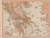 ANCIENT GREECE. Showing provinces etc. COLLINS 1880 old antique map plan chart