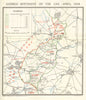 WW1 WESTERN FRONT. German offensive on the Lys, April 1918 1934 old map
