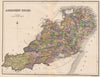 ABERDEENSHIRE. County map with parishes. Aberdeen. Scotland. LIZARS 1885