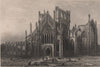 MELROSE. View of the Abbey. Scotland 1885 old antique vintage print picture