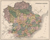 FORFARSHIRE. Antique county map. Scotland. Dundee Montrose. LIZARS 1885