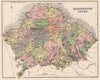 HADDINGTONSHIRE. Antique county map. Parishes. Dunbar. Scotland. LIZARS 1885