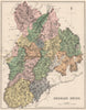 PEEBLESSHIRE. Antique county map. Parishes. Scotland. LIZARS 1885 old