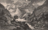 PERTHSHIRE. Pass of Killiecrankie in the 18th century. Scotland 1885 old print