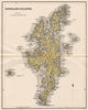 SHETLAND ISLANDS. Antique map. Scotland. Lerwick. LIZARS 1885 old