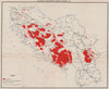 YUGOSLAV UPRISING 1941. Liberated territories, December 1941 1957 old map
