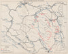 MONTENEGRO. Disposition of forces on the eve of the 5th offensive. 1943 1957 map