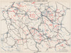 BOSNIA. Nov combat operations in Autumn 1943. Sarajevo Banja Luka 1957 old map