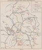 MACEDONIA/KOSOVO. Combat operations Feb-Mar 1944. Veles Prilep Kocane 1957 map