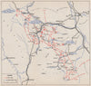 SERBIA. Operation Trumpf-Toplica-Jablanica Jul-Aug 1944. Prokuplje 1957 map