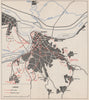 THE LIBERATION OF BELGRADE. 14-22 October 1944. Serbia 1957 old vintage map