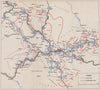 SARAJEVO. Combat operations. 29 March-10 April 1945. Zenica 1957 old map