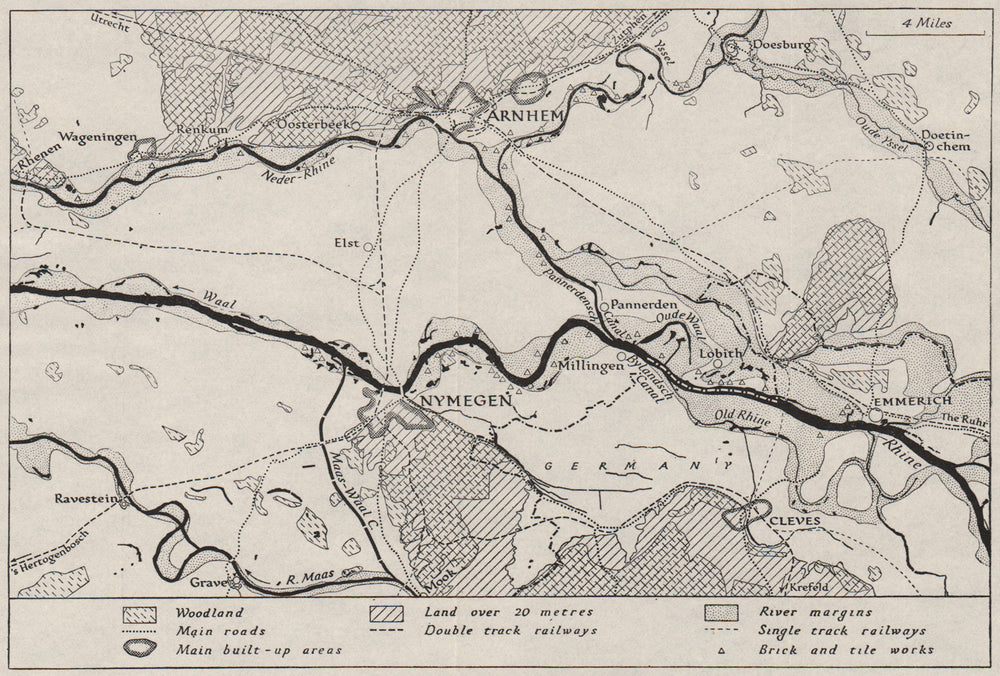 GELDERSCHE POORT. Gelderland Gate. Nijmegen Arnhem. WW2 RN INTELLIGENCE MAP 1944