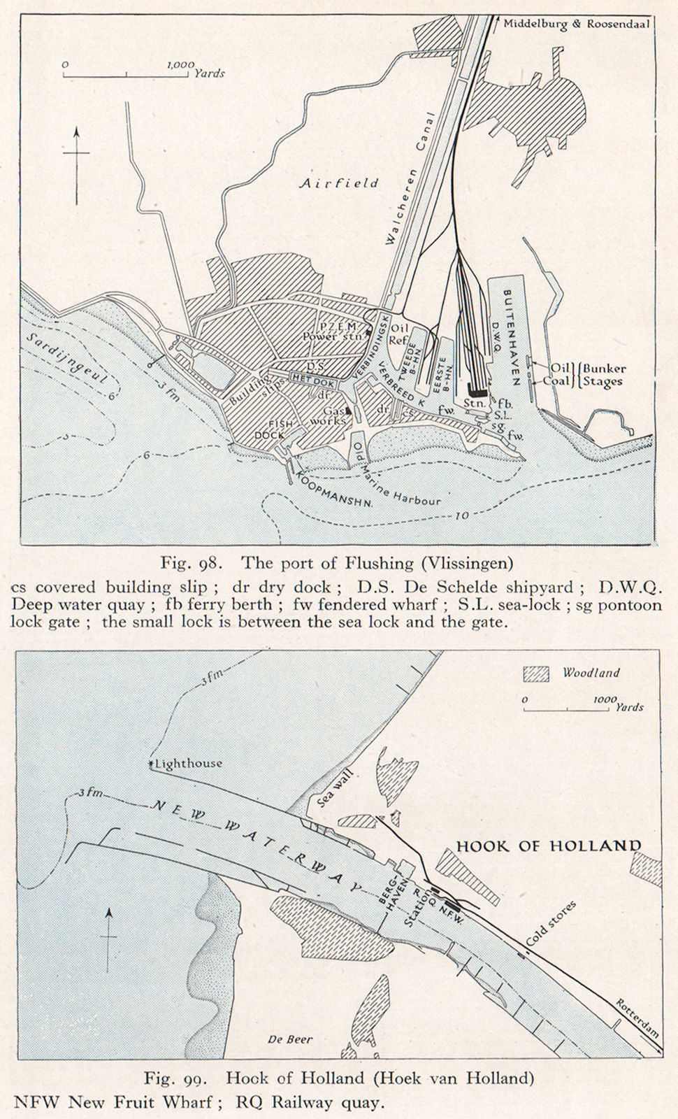 NETHERLANDS.Flushing(Vissingen);Hoek van/Hook Holland.WW2 INTELLIGENCE MAP 1944
