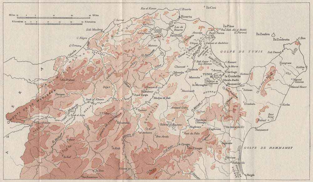 NORTHERN TUNISIA. WW2 ROYAL NAVY INTELLIGENCE MAP 1945 old vintage chart