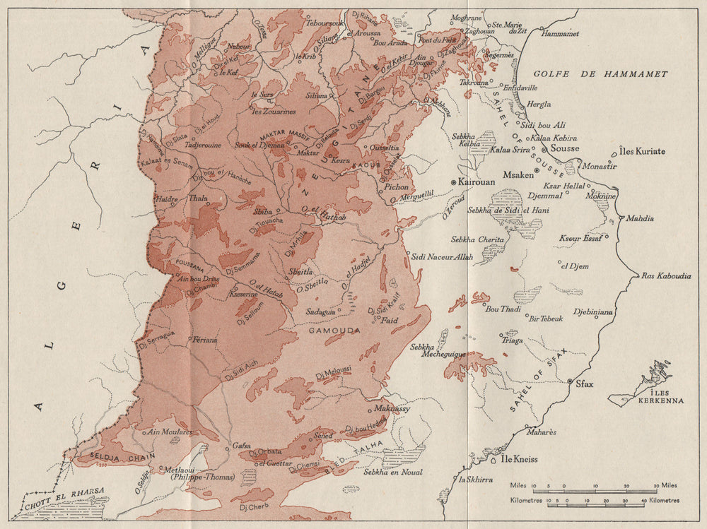 CENTRAL TUNISIA. WW2 ROYAL NAVY INTELLIGENCE MAP 1945 old vintage chart