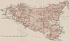 SICILY. Sketch map. WW2 ROYAL NAVY INTELLIGENCE MAP 1944 old vintage chart