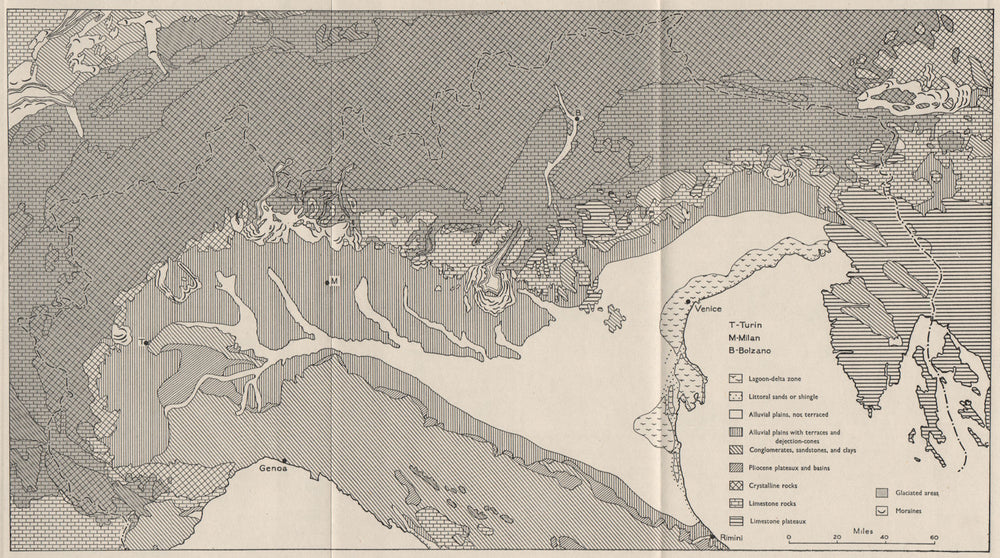 NORTHERN ITALY. Landform types. WW2 ROYAL NAVY INTELLIGENCE MAP 1944 old