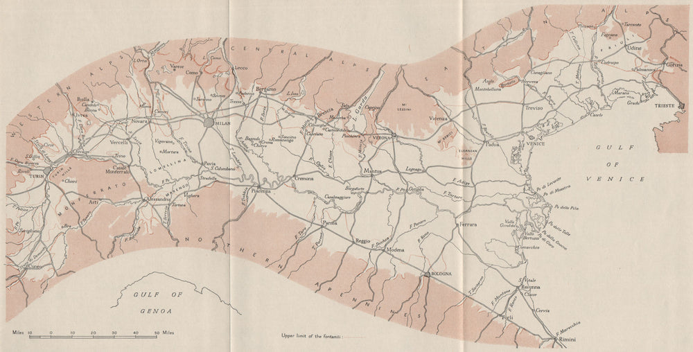 ITALY.Northern plain.Po river basin valley.WW2 ROYAL NAVY INTELLIGENCE MAP 1944