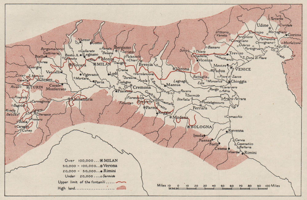 ITALY. Northern plain towns. Po river valley basin. WW2 RN INTELLIGENCE MAP 1944