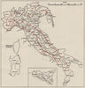 ITALY.Provinces Compartments Physical(red).WW2 ROYAL NAVY INTELLIGENCE MAP 1944