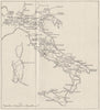 ITALY. Roman roads. WW2 ROYAL NAVY INTELLIGENCE MAP 1945 old vintage chart