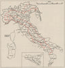 ITALY.Provinces Compartments.Physical regions(red).WW2 RN INTELLIGENCE MAP 1945