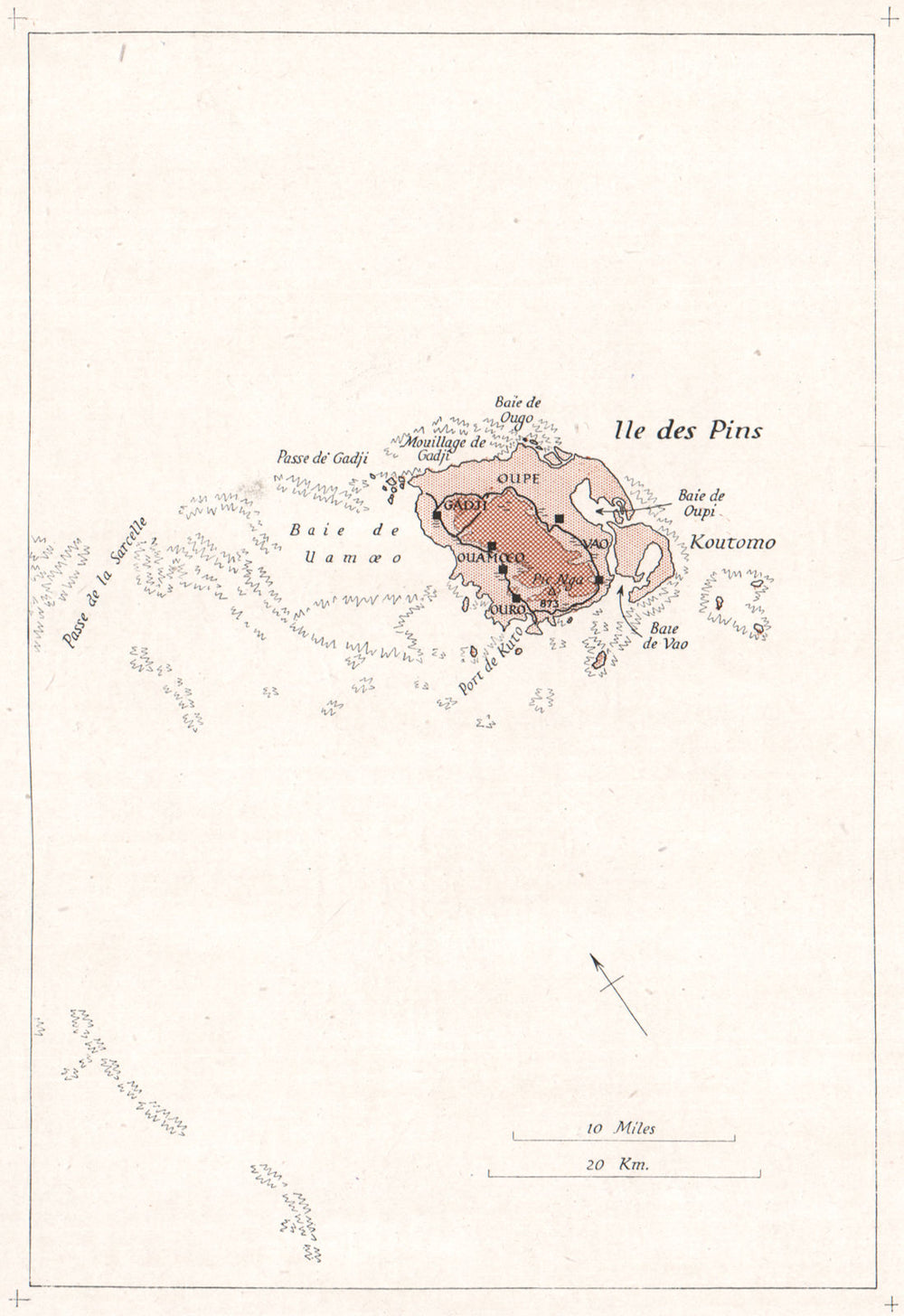 MELANESIA. New Caledonia. Ile des Pins. WW2 ROYAL NAVY INTELLIGENCE MAP 1944