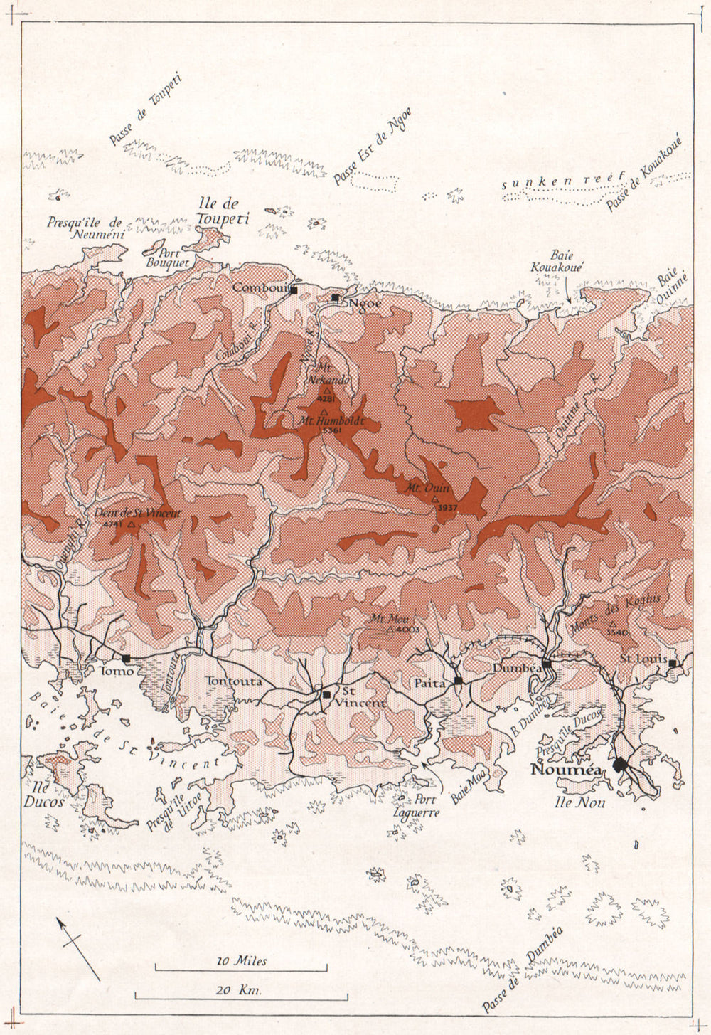 MELANESIA. New Caledonia. Comboui-Noumea. WW2 ROYAL NAVY INTELLIGENCE MAP 1944