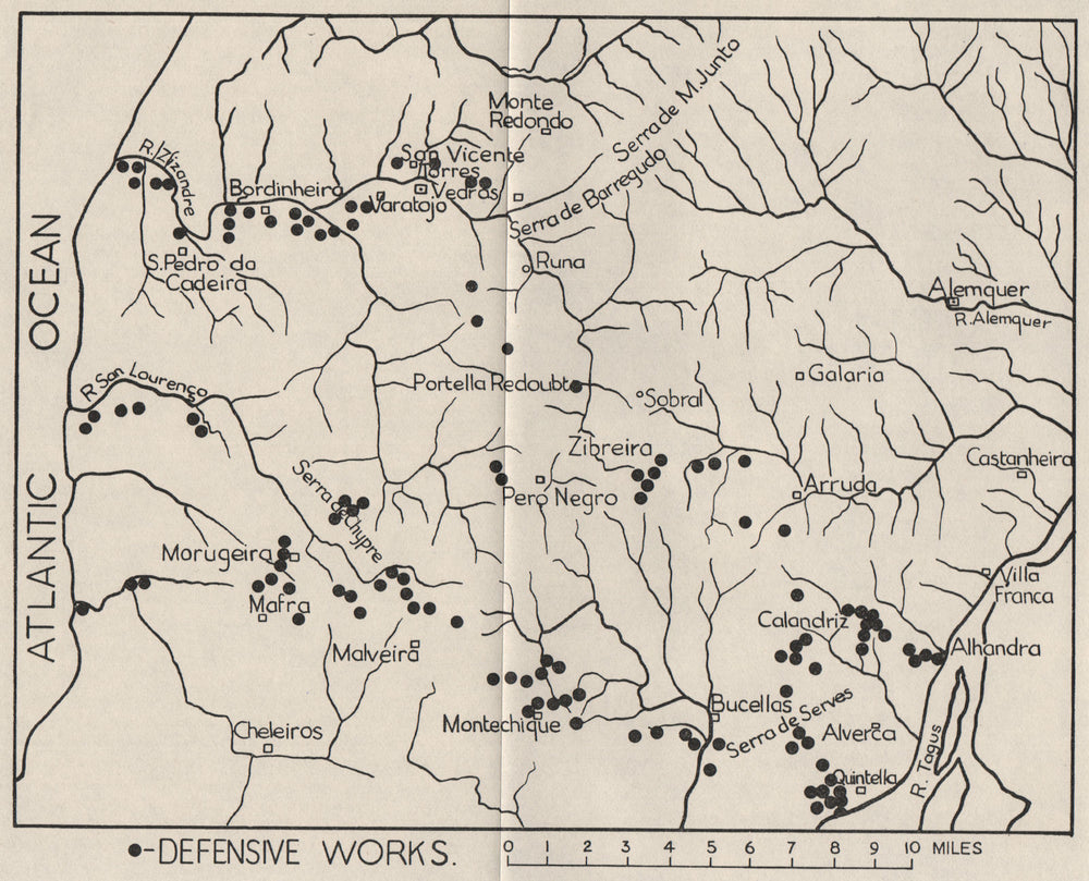 PORTUGAL.Torres Vedras.Defenses.Alenquer.WW2 ROYAL NAVY INTELLIGENCE MAP 1941