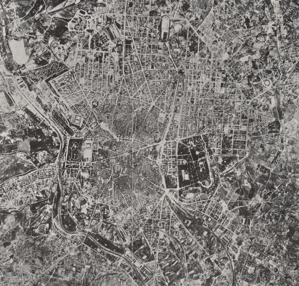 MADRID. from the air before the Civil war. WW2 ROYAL NAVY INTELLIGENCE MAP 1944