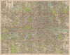 LONDON. Train tube underground stations bus routes. LARGE. GEOGRAPHIA c1929 map