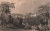 NORTHUMBERLAND. Alnwick Castle. ALLOM 1839 old antique vintage print picture