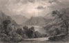 LAKE DISTRICT. Upper reach, Ullswater. Cumbria. ALLOM 1839 old antique print