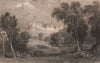NORTHUMBERLAND. Warkworth Castle. ALLOM 1839 old antique vintage print picture