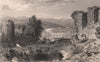 LAKE DISTRICT. Kendal, from the castle. Cumbria. ALLOM 1839 old antique print
