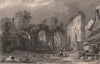 COUNTY DURHAM. Finchale Priory. ALLOM 1839 old antique vintage print picture