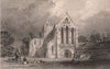 CUMBRIA. Lanercost Priory, Cumberland. ALLOM 1839 old antique print picture