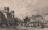 NORTHUMBERLAND. Morpeth marketplace. ALLOM 1839 old antique print picture