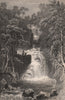 LAKE DISTRICT. The upper fall at Rydal, Westmoreland. Cumbria 1839 old print
