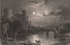 COUNTY DURHAM. Barnard Castle. ALLOM 1839 old antique vintage print picture
